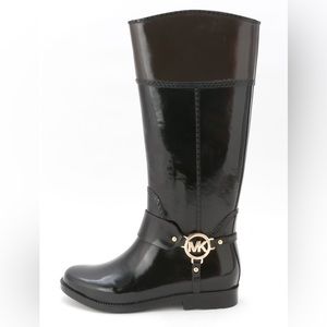 Michael Kors Black Fulton Harness Tall Rubber Rainboots🖤🤎
